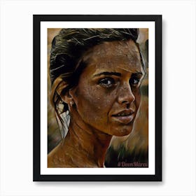 Abstract Portrait Face Of A Woman Brown Art Print