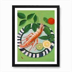 Prawn 2 Italian Still Life Painting Art Print