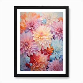 Pastel Dahlia Pedals Painting 1 Art Print