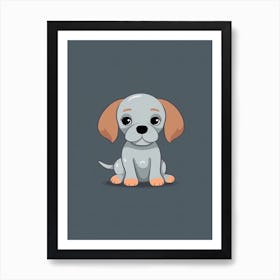 Puppy Minimalistic Illustration 4 Art Print