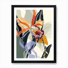 Colourful Flower Illustration Orchid 2 Art Print