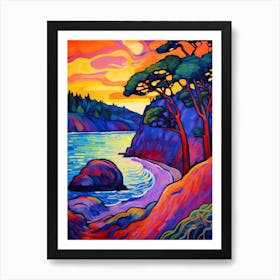 Deception Pass State Park Retro Pop Art 3 Art Print