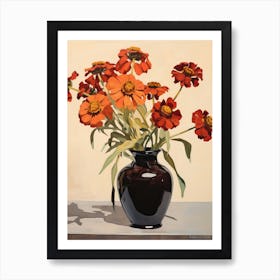 Bouquet Of Helenium Flowers, Autumn Fall Florals Painting 4 Art Print