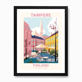 Tampere, Finland, Flat Pastels Tones Illustration 1 Poster Art Print