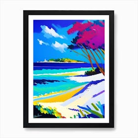 Mauritius Beach Colourful Painting Tropical Destination Art Print