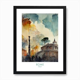 Rome Italy Watercolour Travel Art Print