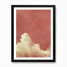 Cloud Wall Art Painting Burgundy Red Sky Print Detail A Art Print