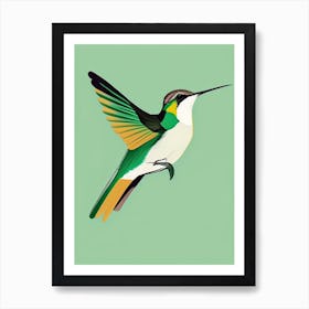 Booted Racket Tail Hummingbird Bold Graphic Art Print