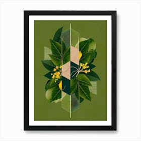 Geometric Leaves Art Print