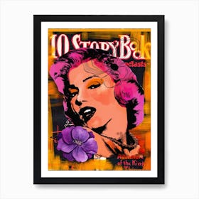 Marilyn Monroe Purple Flower Art Print
