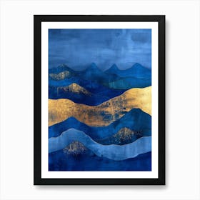 Blue And Gold 2 Art Print