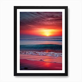 Sunset On The Beach 635 Art Print