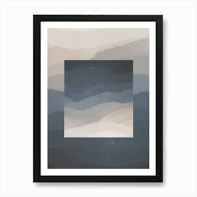 Minimal art Abstract painting of dark morning sky Art Print