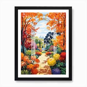 Kew Gardens, United Kingdom In Autumn Fall Illustration 0 Art Print