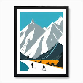 Cerro Catedral, Argentina Midcentury Vintage Skiing Poster Art Print