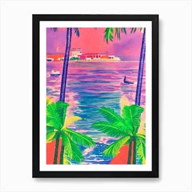 Port Of St George'S Grenada Retro Risograph Print harbour Art Print