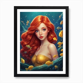 Ariel - The little mermaid, disney movie art work drawning 2 Art Print