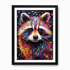 A Guadeloupe Raccoon Vibrant Paint Splash 1 Art Print