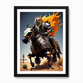 Knight On Horseback Art Print