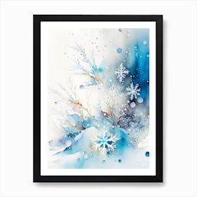 Water, Snowflakes, Storybook Watercolours 2 Art Print