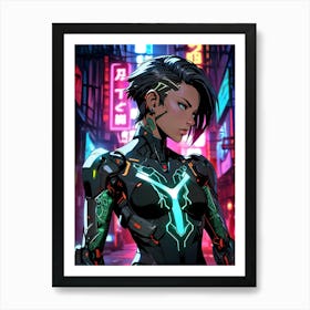 Futuristic Girl Art Print