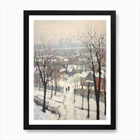 Winter City Park Painting Kalemegdan Park Belgrade Serbia 7 Art Print