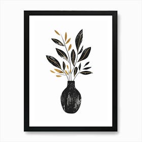 Black And Gold Vase Art Print