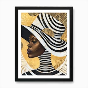 Black Woman In A Hat Art Print