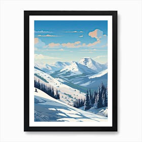 Snowbird Ski Resort   Utah, Usa, Ski Resort Illustration 3 Simple Style Art Print