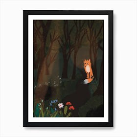 Fox in the Woods Art Print