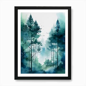 watercolor trees 1 Art Print