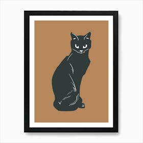 Black Cat Halloween Poster Art Print