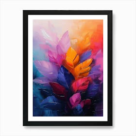 Abstract Of Colorful Feathers Art Print