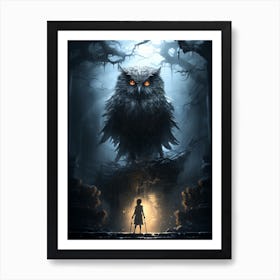 Owl in game art print Art Print