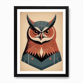 Retro Makira Owl Art Print