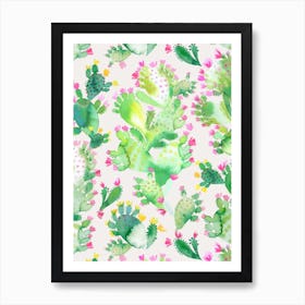 Succulent Cactus Soft Pink Art Print