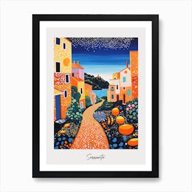 Poster Of Sorrento, Italy, Illustration In The Style Of Pop Art 1 Art Print