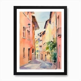 Bolzano, Italy Watercolour Streets 3 Art Print