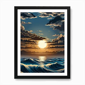 Sunset Over The Ocean 4 Art Print