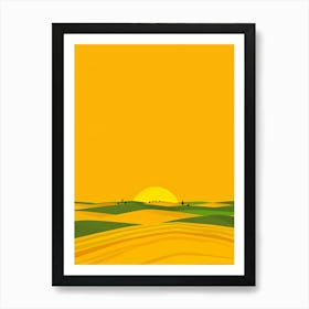 Sunset In The Field 5 Art Print