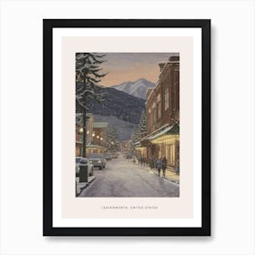 Vintage Winter Poster Leavenworth Washington 3 Art Print