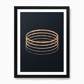 Abstract Geometric Gold Glyph on Dark Teal n.0366 Art Print