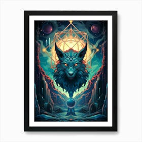 Wolf In Space Art Print