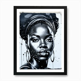 Graffiti Mural Of Beautiful Black Woman 51 Art Print