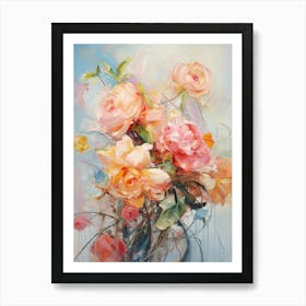 Abstract Flower Painting Rose 3 Art Print