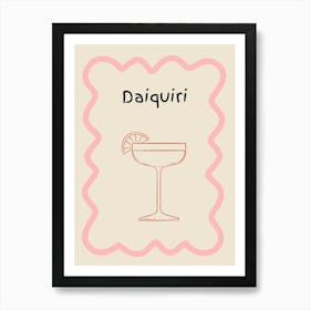 Daiquiri Doodle Poster Pink & Red Art Print