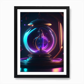 Gravitational Constant Neon Nights Space Art Print