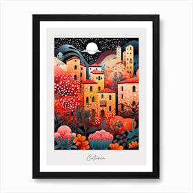 Poster Of Catania, Italy, Illustration In The Style Of Pop Art 1 Art Print