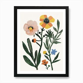 Painted Florals Portulaca 2 Art Print