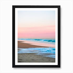 Shanklin Beach, Isle Of Wight Pink Photography  Art Print